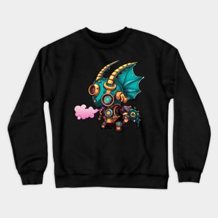 Steampunk Kawaii Dragon Robot Crewneck Sweatshirt